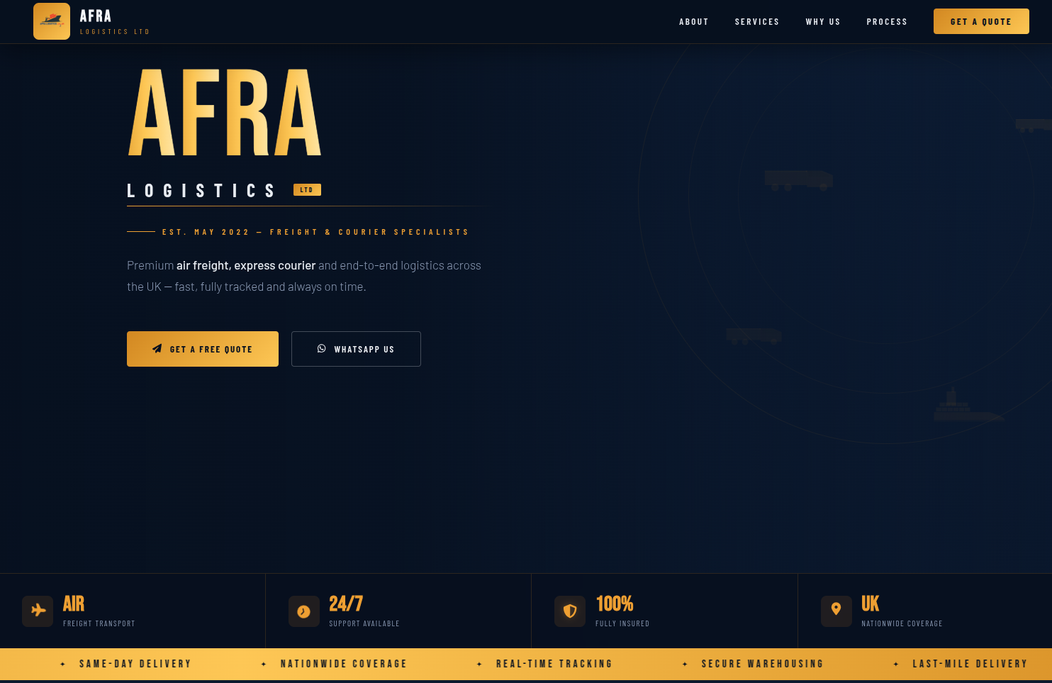 Afra Logistics Ltd platform preview